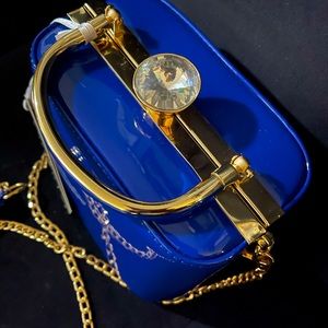 La Terre brand blue vegan crossbody purse